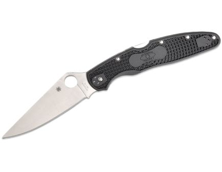Spyderco Police 4 Lightweight Folding Drop Point Knife, Black - C07PBK4