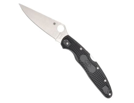 Spyderco Police 4 Lightweight Folding Drop Point Knife, Black - C07PBK4