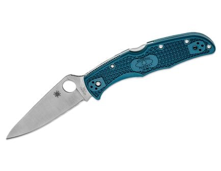 Spyderco Endura 4 Lightweight Folding Drop Point Knife, Blue - C10FPK390