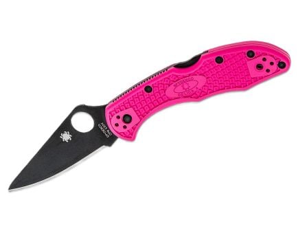 Spyderco Delica 4 Lightweight Folding Drop Point Knife, Pink - C11FPPNS30VBK