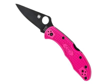 Spyderco Delica 4 Lightweight Folding Drop Point Knife, Pink - C11FPPNS30VBK
