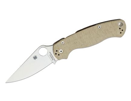 Spyderco Para Military 2 Folding Clip Point Knife, Brown - C81MPCW2