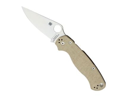 Spyderco Para Military 2 Folding Clip Point Knife, Brown - C81MPCW2