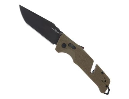 SOG Knives Trident AT Folding Knife Tanto Flat Dark Earth - for Heavy Duty Use - SOG-11-12-12-41