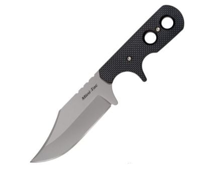 Cold Steel Mini Tac Bowie Fixed Knife Clip Point Black - Secure Grip, Ideal for Tactical and Outdoor Use - CS-49HCFZ