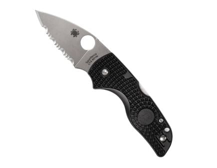 Spyderco Lil Native Lightweight Folding Knife Drop Point Black Plain Edge - Secure Lock, Perfect for EDC - C230PBK