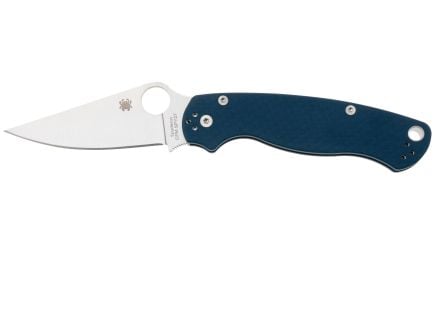 Spyderco Para Military 2 Folding Clip Point Knife, Cobalt Blue - C81GPCBL2
