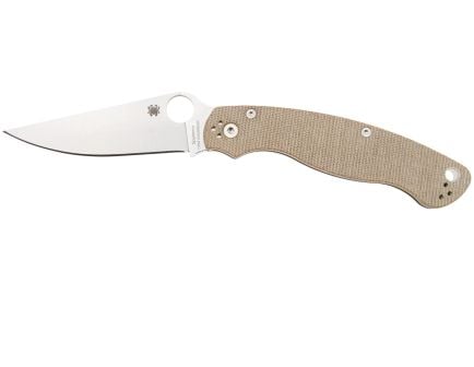 Spyderco Military 2 Folding Clip Point Knife, Brown - C36MPCW2