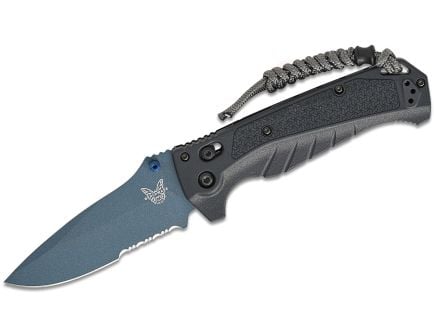 Benchmade Adira Folding Drop Point Knife Serrated, Tempest Gray - 18060SBT-01