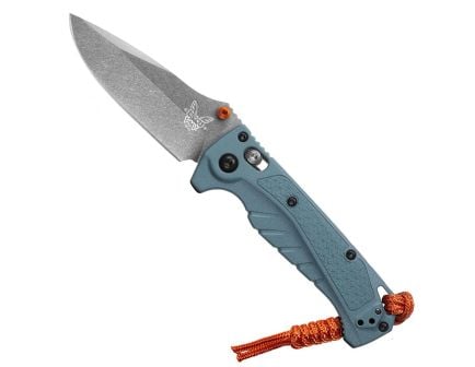 Benchmade Mini Adira Folding Drop Point Knife Serrated, Depth Blue - 18065S
