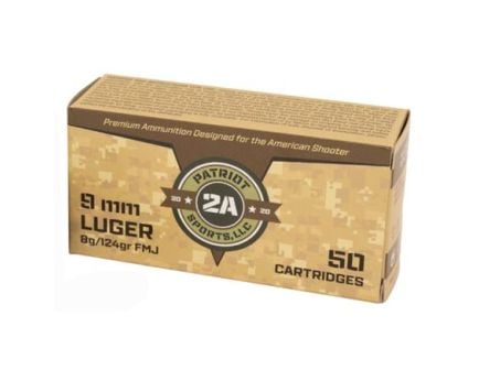 Patriot Sports 9mm 124 gr FMJ 50rds