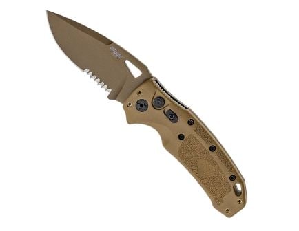 Hogue SIG K320A M17/M18 Auto/Folding Knife Drop Point, Coyote Tan