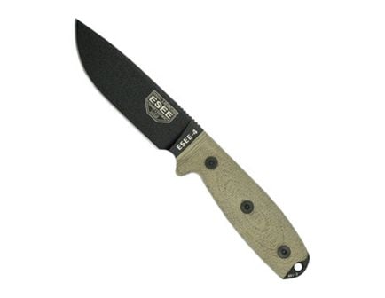 Esee Knives ESEE-4 black blade, green canvas micarta 3D handle, black sheath