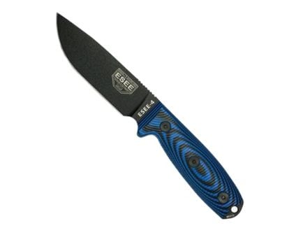 Esee Knives ESEE-4 black blade, blue/black G-10 3D handle, black sheath