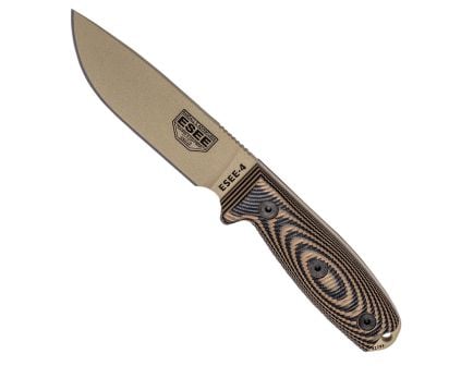 Esee Knives ESEE-4 desert tan blade, coyote/black G-10 3D handle, black sheath