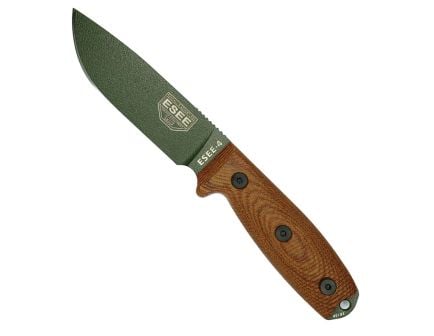 Esee Knives ESEE-4 OD green blade, natural canvas micarta 3D handle, black sheath