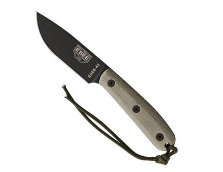 Esee Knives ESEE-4, Plain Edge With Modified Handle, Brown Leather Sheath