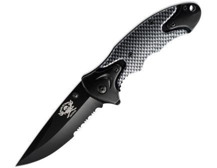 Skallywag Tactical Orca Drop Point Folding Knife, Black