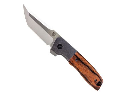 Begg Knives Seishin Folding Tanto Knife, Brown Pakkawood - BG053