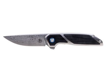 Begg Knives Diamici Damascus Folding Drop Point Knife, Black - BG015