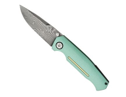 Boker Manufaktur Solingen 1969 Mach-1 Damast Folding Knife Drop Point, Silver Jade