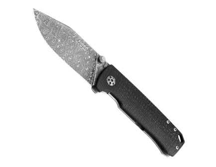Boker Manufaktur Solingen Tiger-Damast Folding Knife Clip Point, Silver/Black