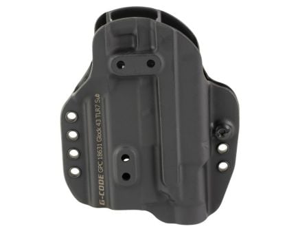 G-Code GPC Prime Carry Glock 43x MOS IWB/OWB Ambidextrous Kydex Holser, Black