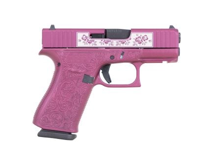 Glock G43X Full Engraved Paisley Subcompact 9mm 3.41" 10rds, Black Cherry