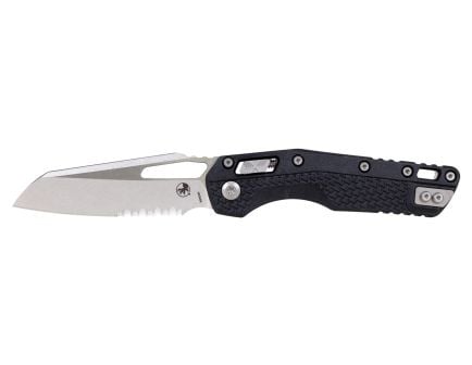 Microtech MSI S/E TRi-Grip Folding Sheepsfoot Knife Serrated, Black - 210T-11PMBK
