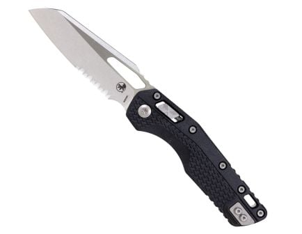 Microtech MSI S/E TRi-Grip Folding Sheepsfoot Knife Serrated, Black - 210T-11PMBK