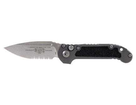 Microtech L.U.D.T. S/E Gen III Folding Drop Point Knife Serrated, Natural Clear - 1135-11NC