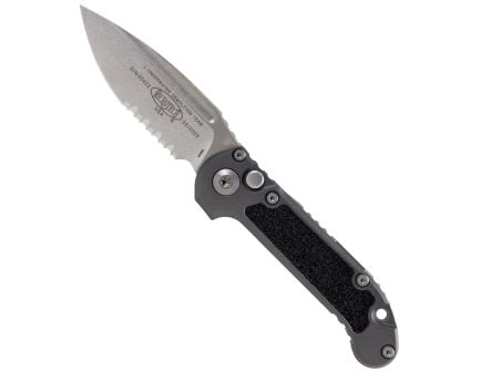 Microtech L.U.D.T. S/E Gen III Folding Drop Point Knife Serrated, Natural Clear - 1135-11NC