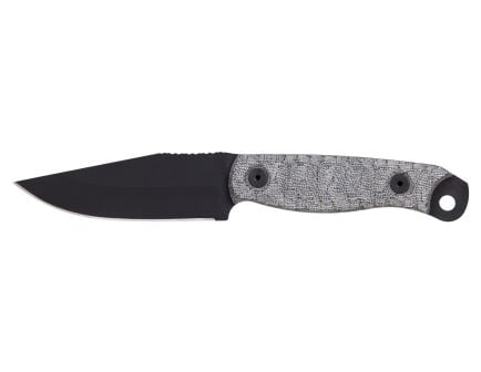Half Face Blades Crow Scalper Fixed Blade Knife Gray Micarta (4" Black Cerakote)