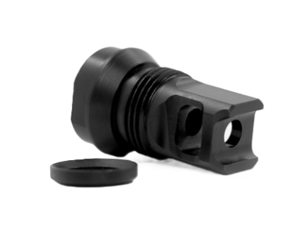 Breek Arms - Single Port Muzzle Brake, 9mm, 1/2x28, 13/16x16 Outside Threads - BRK4050