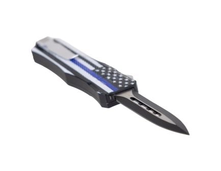 Master Cutlery OTF Knife, Thin Blue Line - KN-8103BLLM