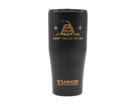 Yukon Outfitters 20 oz Freedom Tumbler, Don't Tread on Me, Black/Copper - YO20DTMB
