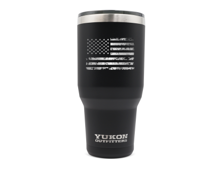Yukon Outfitters 40oz. Freedom Tumbler, Black Distressed USA Flag Engraved - YO40BLACKUSA