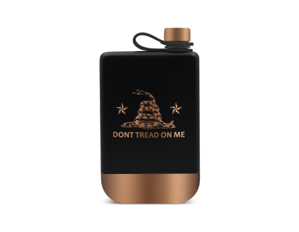 Yukon Outfitters 9 oz "Don't Tread on Me" Highline Flask, Black/Copper - YF09DTMBC1