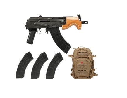 Century Arms Micro Draco 6.25" 7.62x39 30rd AK Pistol w/ 4 Mags & Tan Bag Bundle, Black - HG2797BPD-N
