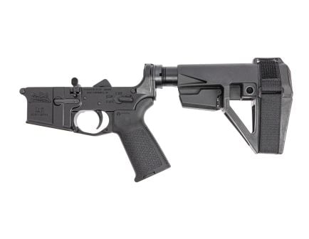 PSA PA15 MOE Complete Lower w/ SBA5 Brace, Black