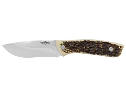 Camillus Western Crosstrail Fixed Blade Clip Point Knife, Stag Antler - CAM-19882