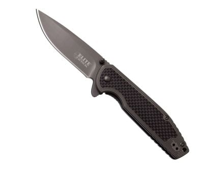 Elite Tactical Folding Drop Point Knife, Gray- ET-1007