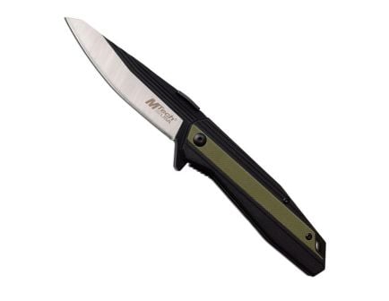 MTech Manual Drop Point Folding Knife, Green - MT-1081GN