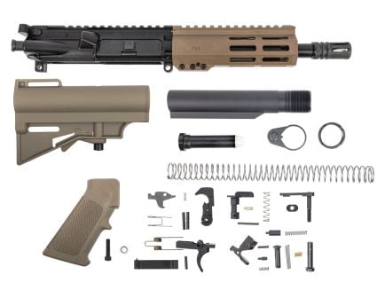 PSA 7.5" 300AAC Blackout 1/7 Nitride 6" Lightweight Hex M-Lok Classic HAR-15 Pistol Kit; FDE