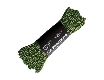 Atwood Parachute Cord 100 ft, Black/Green Diamonds