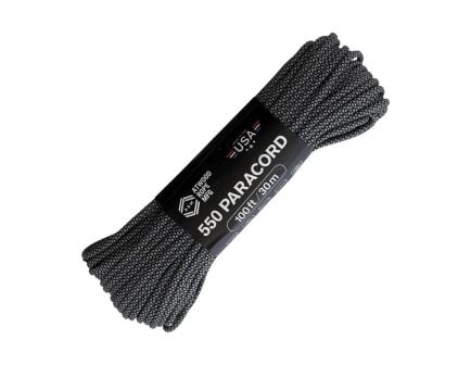 Atwood Parachute Cord 100 ft, Black/Gray Diamonds