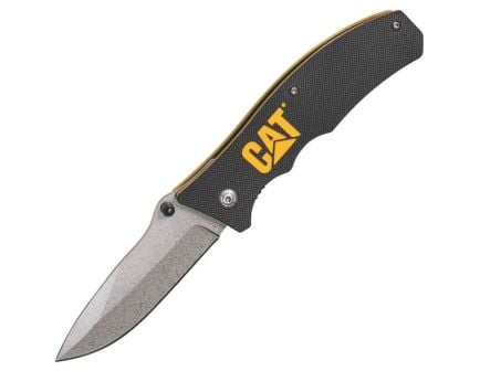 Caterpillar Linerlock Folding Drop Point Knife, Black - CAT980002