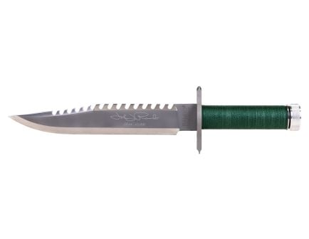 Rambo Knives First Blood Fixed Blade Sawback Knife, Green - RB9423
