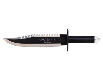 Rambo Knives First Blood II Fixed Blade Sawback Knife, Black - RB9424