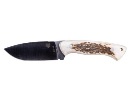 CobraTec Knives Twin Mountain Fixed Blade Drop Point Knife, Stag - CTTWMSTG4